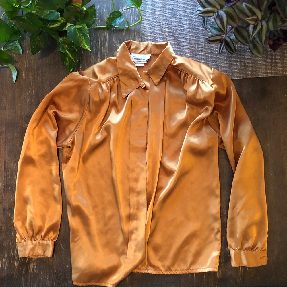 Impressions Of California Golden Silk Button Down